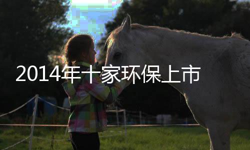2014年十家环保上市企业营收排名:神雾环保“吊车尾”